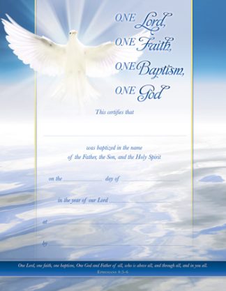 730817352336 Baptism Certificate Pack Of 6