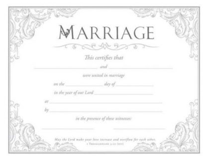 730817355627 Marriage Certificate Pack Of 6