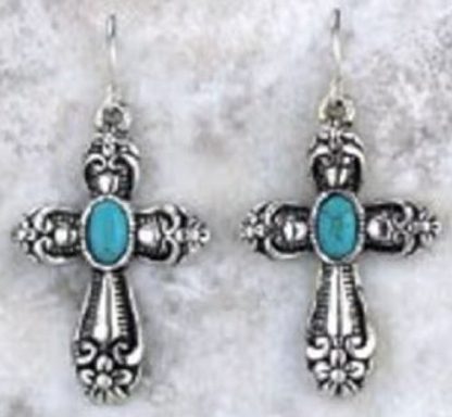 780308982849 Turquoise Stone Cross (Earring)