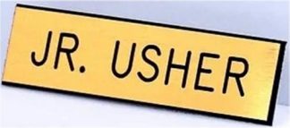 788200450404 Junior Usher Engraved Plastic Badge