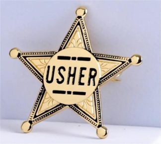 788200805730 Usher Star Pin Back Metal Badge