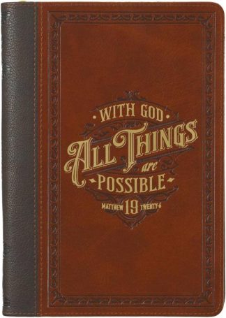 9781639522798 With God All Things Are Possible Journal Matthew 19:26 Brown Two Tone With