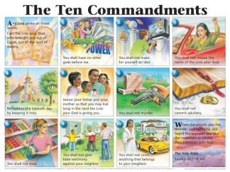 9789901981335 10 Commandments Illustrated For Kids NIV Wall Chart Laminated