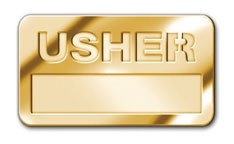 081407006826 Usher Badge With Cut Out Lettering