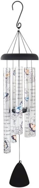 096069630890 Butterfly Memorial Picturesque Sonnet Windchime