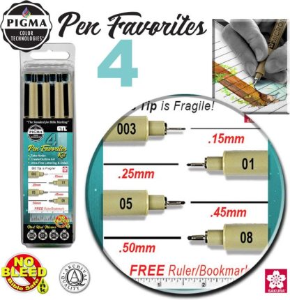 634989315048 Pigma Micro Pen Favorites Kit 4