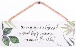 656200985571 So Unbelievably Blessed String Sign (Plaque)