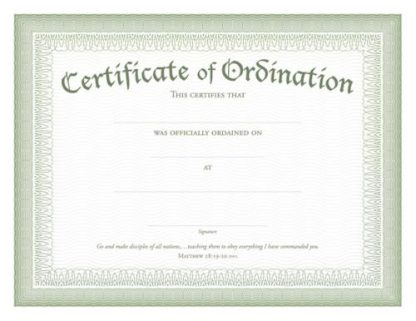 730817344058 Certificate Of Ordination Pack Of 6