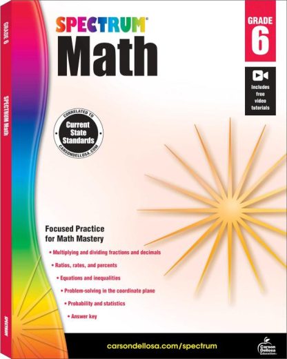 9781483808741 Spectrum Math Workbook Grade 6