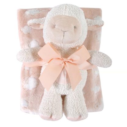 737505120802 Lamb Blanket Toy Set Girl