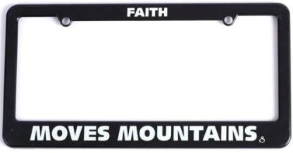 788200516476 Faith Moves Mountains Auto Tag Frame