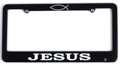 788200878024 Jesus Fish Auto Tag Frame