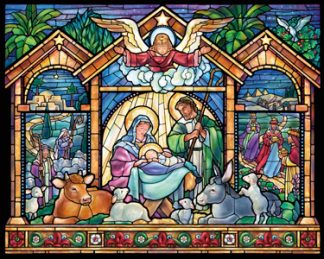 871241009950 Stained Glass Nativity Jigsaw (Puzzle)