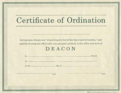 9780805472707 Certificate Of Ordination Deacon