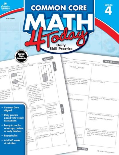 9781624426025 Common Core Math 4 Today Grade 4 (Supplement)