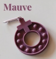 197644408597 Decade Rosary Pop It Keychain Mauve