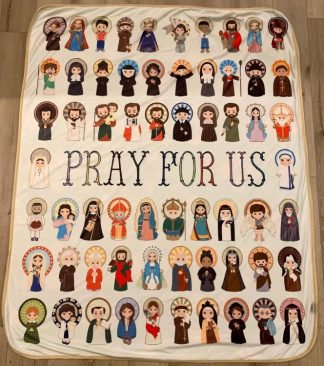 706249091716 Pray For Us Saints Ultra Soft Throw Blanket