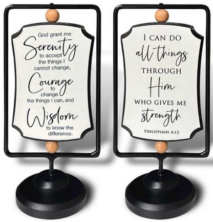 785525315685 Serenity Prayer I Can Do All Things Swivel Plaque