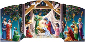 871241009011 Visiting The Manger Free Standing Advent Calendar