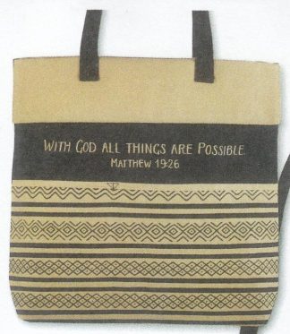 886083576775 Matthew 19:26 Inspirational Handbag