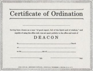 9780805472820 Certificate Of Ordination Deacon Billfold