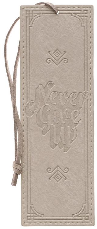 1220000138650 Never Give Up Gray Faux Leather