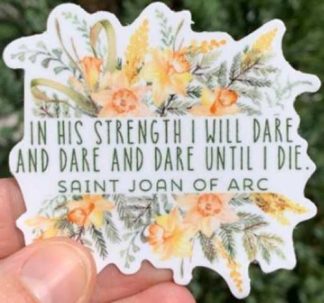 706249092119 In His Strength Saint Joan Of Arc Vinyl Waterproof Sticker