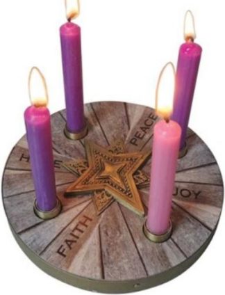 785525312905 Mini Advent Hope Peace Faith Joy Candle Wreath With Candles