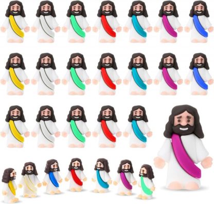 796745003207 Mini Jesus Figurines With Multi-Colored Sash Pack Of 25 (Doll)