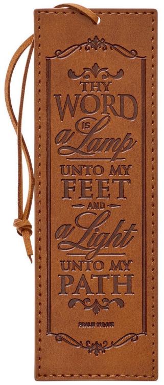 1220000138667 Thy Word Is A Lamp Toffee Brown Faux Leather