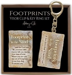 785525305709 Footprints Visor Clip And Key Ring Set