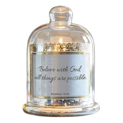 886083626067 Believe Cloche Dome Candleholder