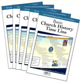 9781628623017 Basic Church History Time Line Pamphlet 5 Pack