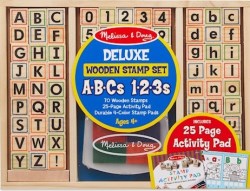 000772301183 Wooden ABCs 1 2 3s Activity Stamp Set