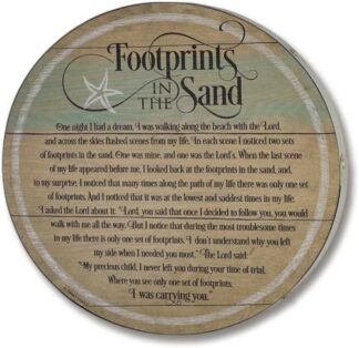 095177571309 Footprints In The Sand Barrel (Plaque)