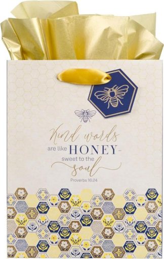 6006937163454 Kind Words Are Like Honey With Tag And Tissue Medium Proverbs 16:24