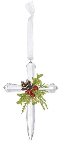 696322294731 Mistletoe Cross Mini (Ornament)