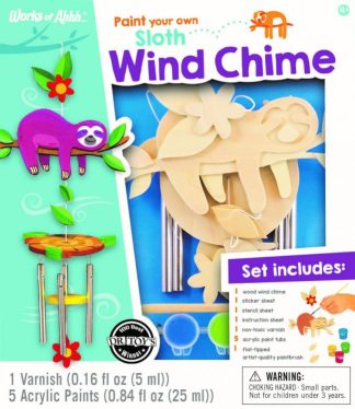 705988216381 Wood Paint Kit Sloth Wind Chime