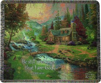 725734765826 Mountain Paradise Tapestry Throw With Verse