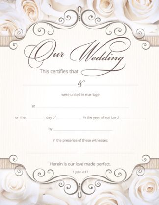 730817352343 Our Wedding Certificate Pack Of 6