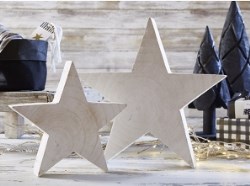 886083619632 White Stars Set Of 2 Paulowina Wood