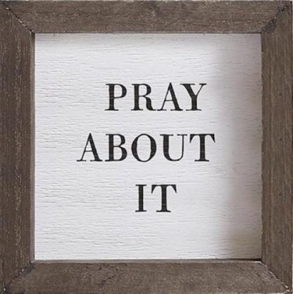 886083921599 Pray About It Framed Word Board