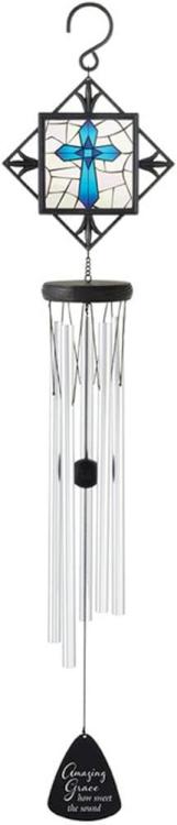 096069644958 Stained Glass Amaing Grace Wind Chime